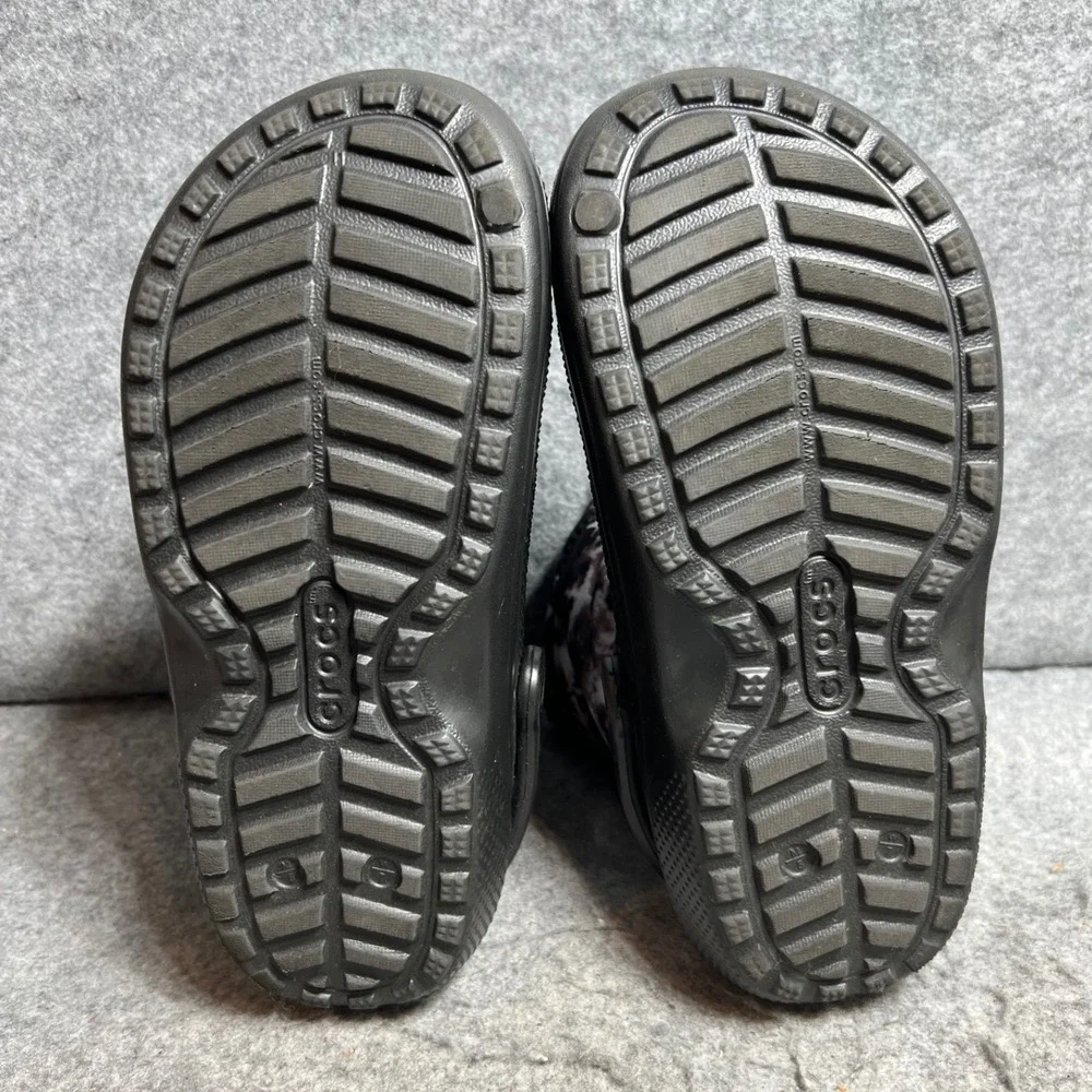 Crocs Classic Neo Puff Shorty Boot Black Marble Tie Dye Fleece Lined Womens 7